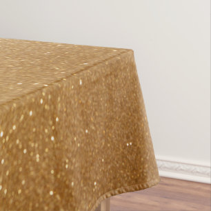 Gold Glitter Effect Tablecloth Birthday Theme