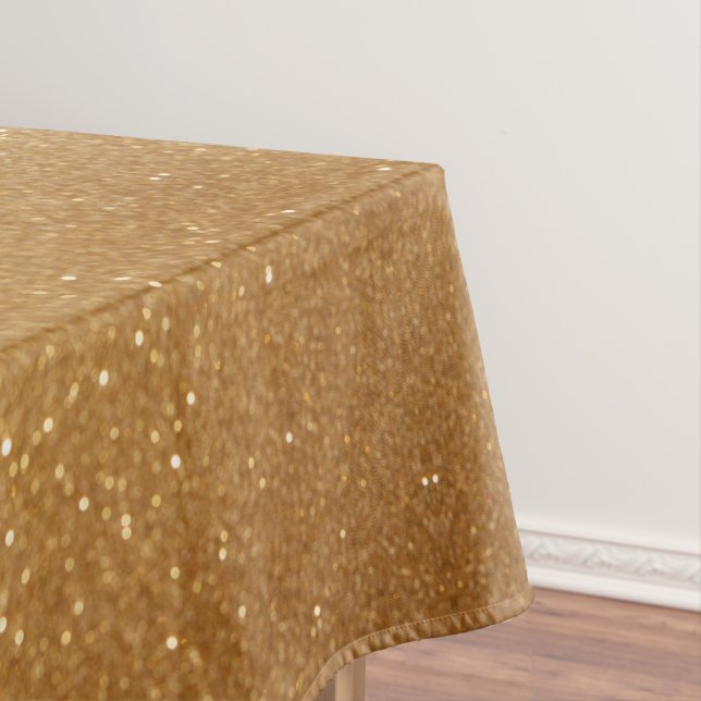 Gold Glitter Effect Tablecloth Birthday Theme (In Situ)
