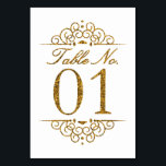 Gold Glitter Effect Wedding Table Number Card (01)<br><div class="desc">Gold Glitter Effect Wedding Table Number Card (01) 
 
  VIEW MATCHING TABLE NUMBER CARDS</div>