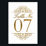 Gold Glitter Effect Wedding Table Number Card (07)<br><div class="desc">Gold Glitter Effect Wedding Table Number Card (07) 
 
  VIEW MATCHING TABLE NUMBER CARDS</div>