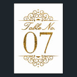 Gold Glitter Effect Wedding Table Number Card (07)<br><div class="desc">Gold Glitter Effect Wedding Table Number Card (07) 
 
  VIEW MATCHING TABLE NUMBER CARDS</div>