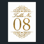 Gold Glitter Effect Wedding Table Number Card (08)<br><div class="desc">Gold Glitter Effect Wedding Table Number Card (08) 
 
  VIEW MATCHING TABLE NUMBER CARDS</div>
