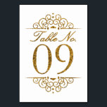 Gold Glitter Effect Wedding Table Number Card (09)<br><div class="desc">Gold Glitter Effect Wedding Table Number Card (09) 
 
  VIEW MATCHING TABLE NUMBER CARDS</div>