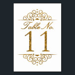 Gold Glitter Effect Wedding Table Number Card (11)<br><div class="desc">Gold Glitter Effect Wedding Table Number Card (11) 
 
  VIEW MATCHING TABLE NUMBER CARDS</div>