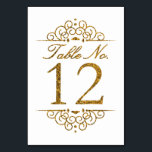 Gold Glitter Effect Wedding Table Number Card (12)<br><div class="desc">Gold Glitter Effect Wedding Table Number Card (12) 
 
  VIEW MATCHING TABLE NUMBER CARDS</div>