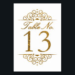 Gold Glitter Effect Wedding Table Number Card (13)<br><div class="desc">Gold Glitter Effect Wedding Table Number Card (13) 
 
  VIEW MATCHING TABLE NUMBER CARDS</div>