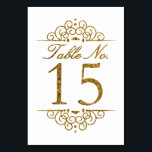 Gold Glitter Effect Wedding Table Number Card (15)<br><div class="desc">Gold Glitter Effect Wedding Table Number Card (15) 
 
  VIEW MATCHING TABLE NUMBER CARDS</div>