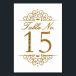 Gold Glitter Effect Wedding Table Number Card (15)<br><div class="desc">Gold Glitter Effect Wedding Table Number Card (15) 
 
  VIEW MATCHING TABLE NUMBER CARDS</div>