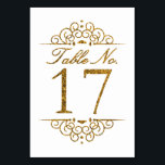 Gold Glitter Effect Wedding Table Number Card (17)<br><div class="desc">Gold Glitter Effect Wedding Table Number Card (17) 
 
  VIEW MATCHING TABLE NUMBER CARDS</div>