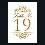 Gold Glitter Effect Wedding Table Number Card (19)<br><div class="desc">Gold Glitter Effect Wedding Table Number Card (19) 
 
  VIEW MATCHING TABLE NUMBER CARDS</div>