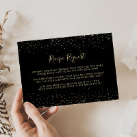 Gold Glitter Elegant Recipe Request Enclosure Card