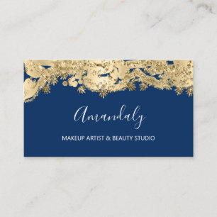 Gold Glitter Event Planner Stylist Blue Navy Business Card