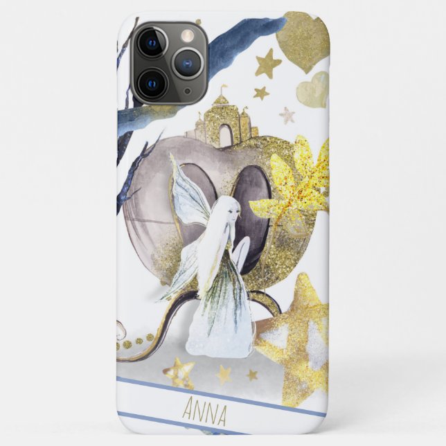 *~*  Gold Glitter Fairy Moon Stars Hearts Castle Case-Mate iPhone Case (Back)