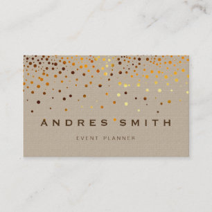 Gold Glitter Faux Foil Confetti Black Business Card
