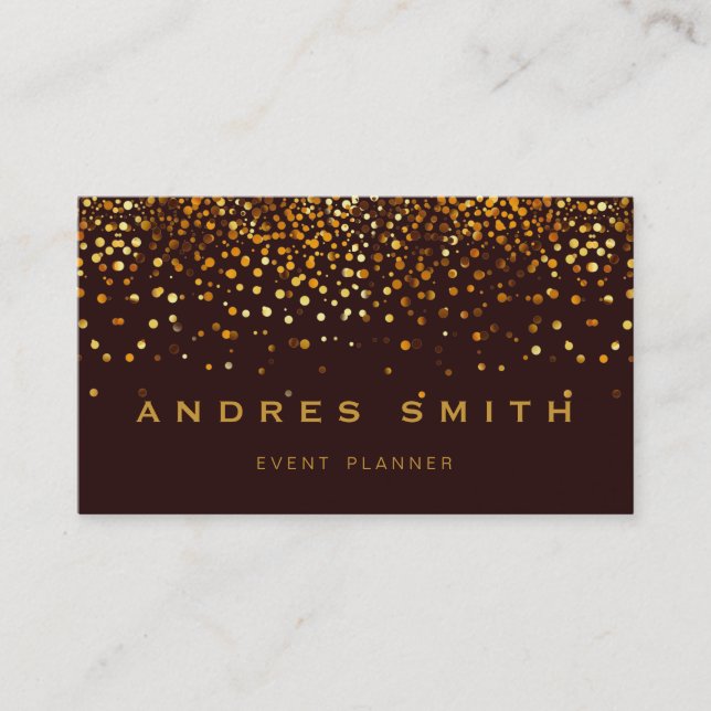 Gold Glitter Faux Foil Confetti Business Card (Front)