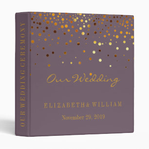 Gold Glitter Faux Foil Confetti Personalize Binder