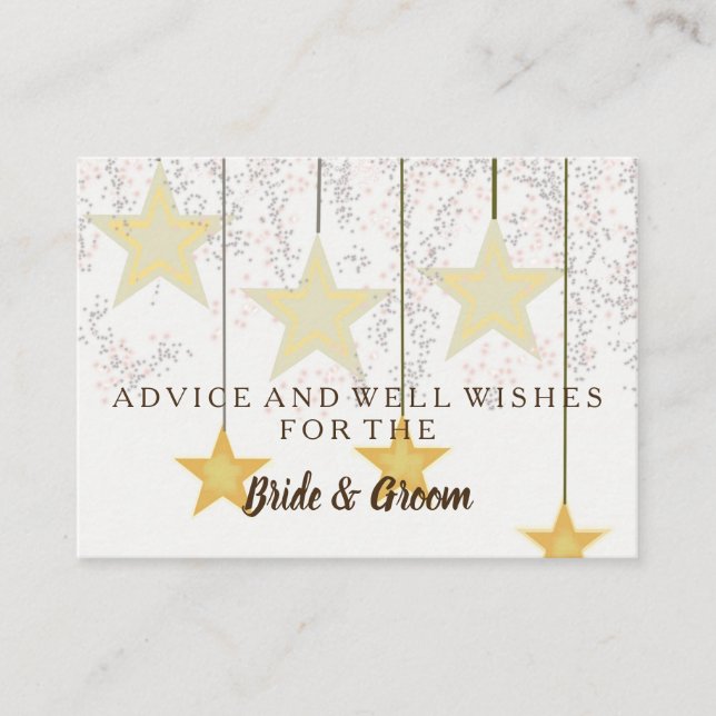 Gold Glitter Faux Foil Wedding Advice Card (Front)
