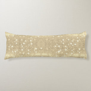 Gold Glitter Faux Sparkle Body Pillow