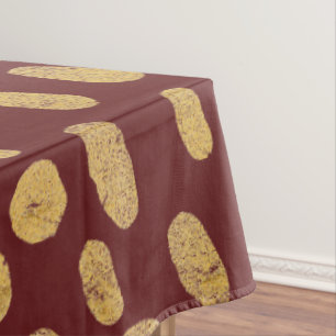 Gold Glitter Finger Prints Tablecloth