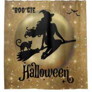 Gold Glitter Flying Witch Bougie