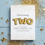 Gold Glitter Foil Balloon 2nd Birthday Invitation<br><div class="desc">Invite friends and family to your little one's 2nd birthday party with this gold glitter and foil balloon birthday invitation!</div>