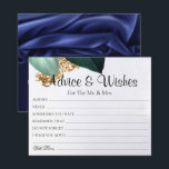 Gold Glitter Foliage Wedding Advice Wishes Cards<br><div class="desc">Wedding Advice and wishes Cards for bride and groom keepsake,  Wishes for Mr & Mrs - Bridal Shower,  Bachelorette Games.</div>