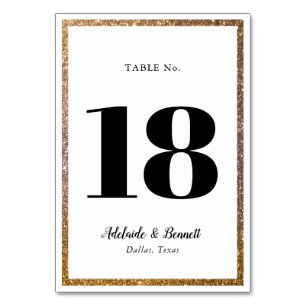 Gold Glitter Frame Table Number