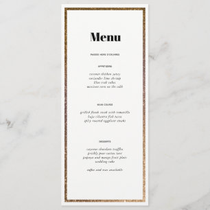 Gold Glitter Frame Table Number Custom Menu