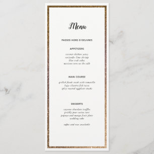 Gold Glitter Frame Table Number Custom Menu