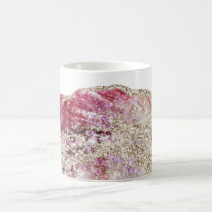 *~* Gold Glitter Geodes Rock Agate  Watercolor  Coffee Mug