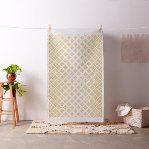 Gold Glitter Geometric Shapes Pattern Fabric