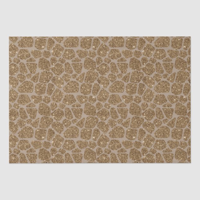 Gold Glitter Giraffe Print Tissue Paper (Front)
