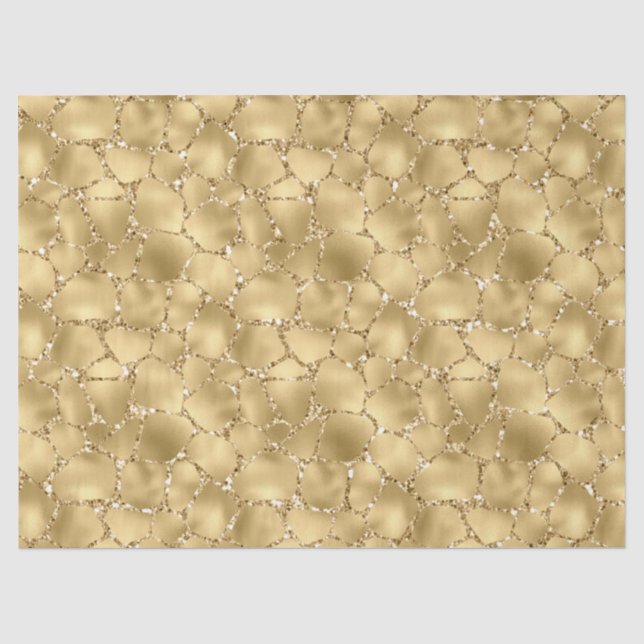 Gold Glitter Giraffe Print        Tissue Paper (Front)