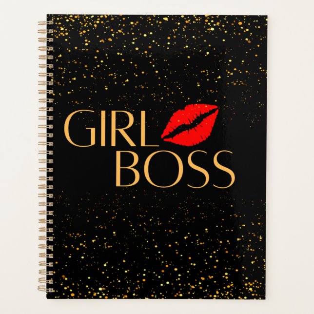 Gold Glitter Girl Boss Planner (Front)