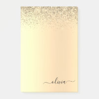 Gold Glitter Girly Luxury Modern Monogram Name