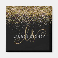 Gold Glitter Glam Monogram Name
