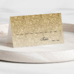 Gold Glitter Glam Personalized Place Card<br><div class="desc">This trendy glitter place card has glitter on the front with an area for you to write in the names and table numbers (by hand). The back features the same glitter pattern with your event and date. Use the template form to add your own information. The Customize It feature can...</div>