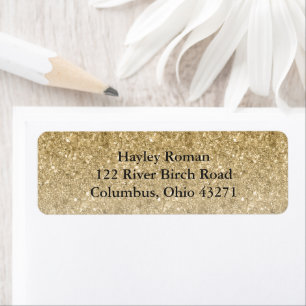 Gold Glitter Glam Personalized Return Address