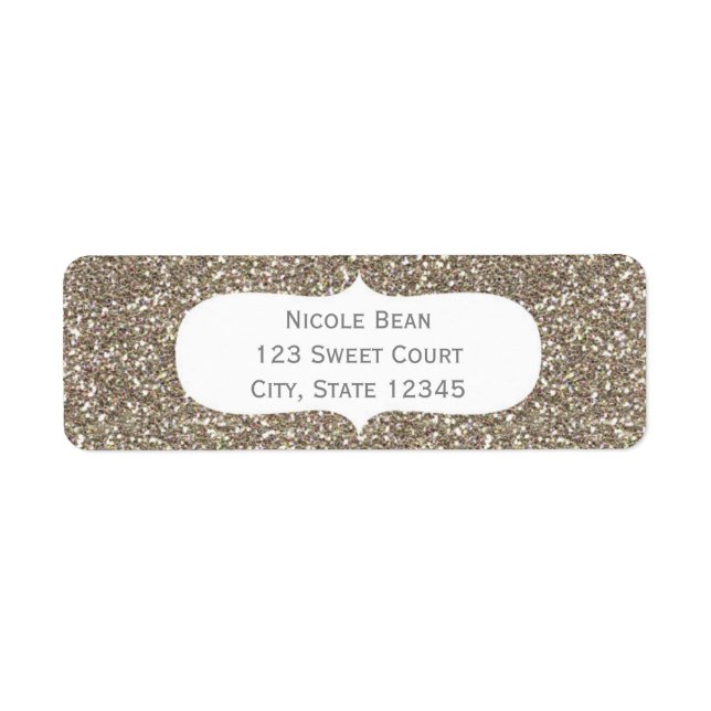 Gold Glitter Glamour Birthday Address Labels (Front)