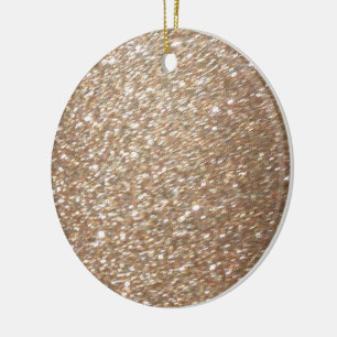 Gold Glitter Glamour Party Festive Light Sparkles Ceramic Ornament