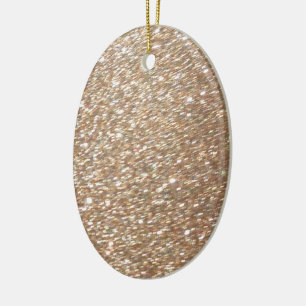 Gold Glitter Glamour Party Festive Light Sparkles Ceramic Ornament