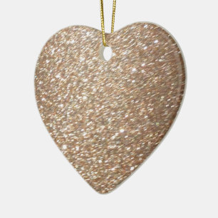Gold Glitter Glamour Party Festive Light Sparkles Ceramic Ornament