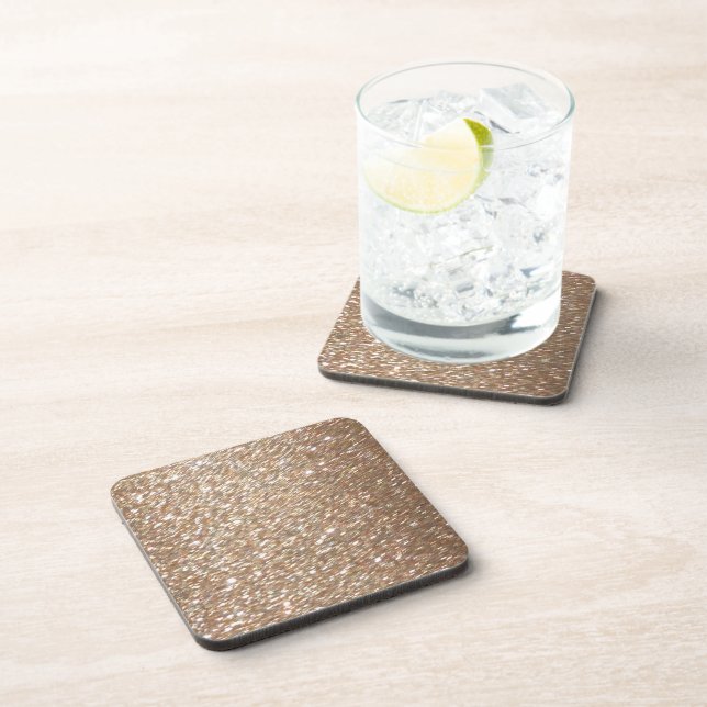 Gold Glitter Glamour Party Festive  Light Sparkles Coaster (Right Side)
