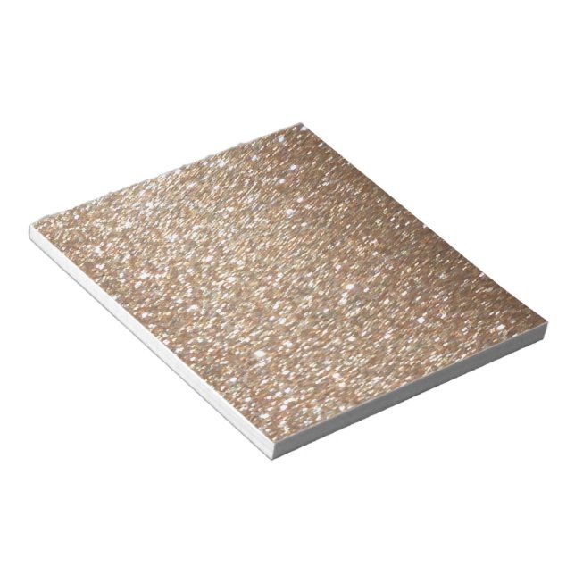Gold Glitter Glamour Party Festive  Light Sparkles Notepad (Angled)