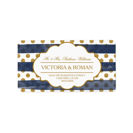 Gold Glitter Glamour Wedding Address Labels