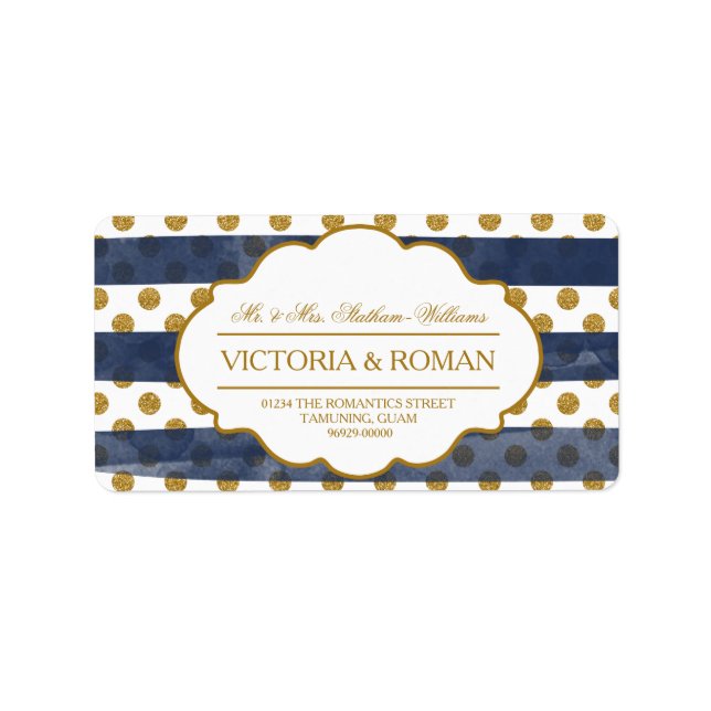 Gold Glitter Glamour Wedding Address Labels (Front)