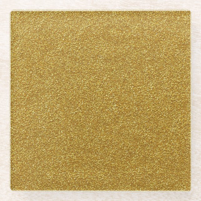 Gold Glitter Glass Coaster (Front)