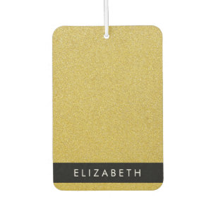 Gold Glitter, Glitter Background, Your Name Air Freshener