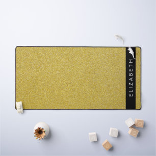 Gold Glitter, Glitter Background, Your Name Desk Mat
