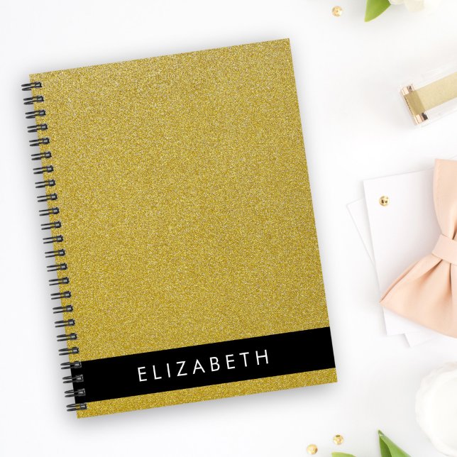 Gold Glitter, Glitter Background, Your Name Notebook (Creator Uploaded)